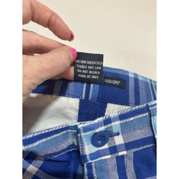 Beyond The Limit Bermuda Size 20 Blue Plaid Skate BTL Mens Shorts - Picture 7 of 12